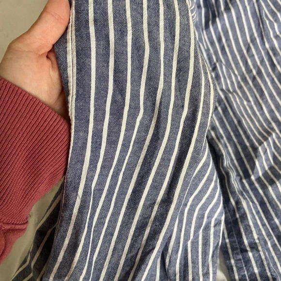 Lavender fields blue white spaghetti strap romper flared legs small - Picture 6 of 12